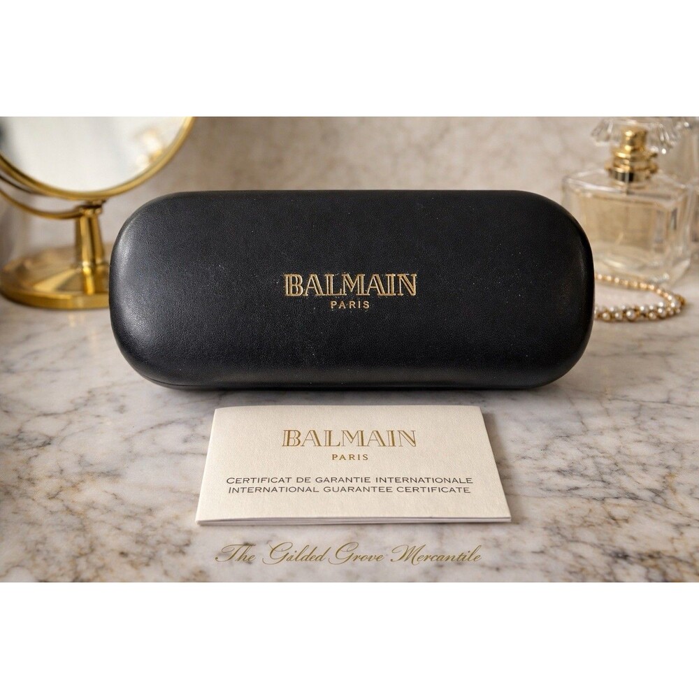 Vintage Balmain Paris Clam Shell Sunglasses Case w Authenticity Cert